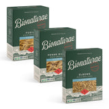 Bionaturae Gluten-Free Pasta Variety Pack (Elbow, Fusilli, Penne) - Gluten Free Pasta Organic, Rice & Lentil Pasta, Kosher Certified, High Protein