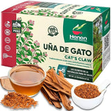 Hanan Cat’s Claw Tea Uña de Gato 25 Herbal Teabags - Wild Una de Gato Tree Bark Herb From Peru’s Amazon Lush of Peru