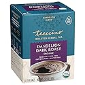 Teeccino Dandelion Herbal Tea - Dandelion Dark Roast Tea - 10 Tea Bags, Caffeine-Free, Roasted Herbal Tea with Prebiotics, 3x More Herbs than Regular