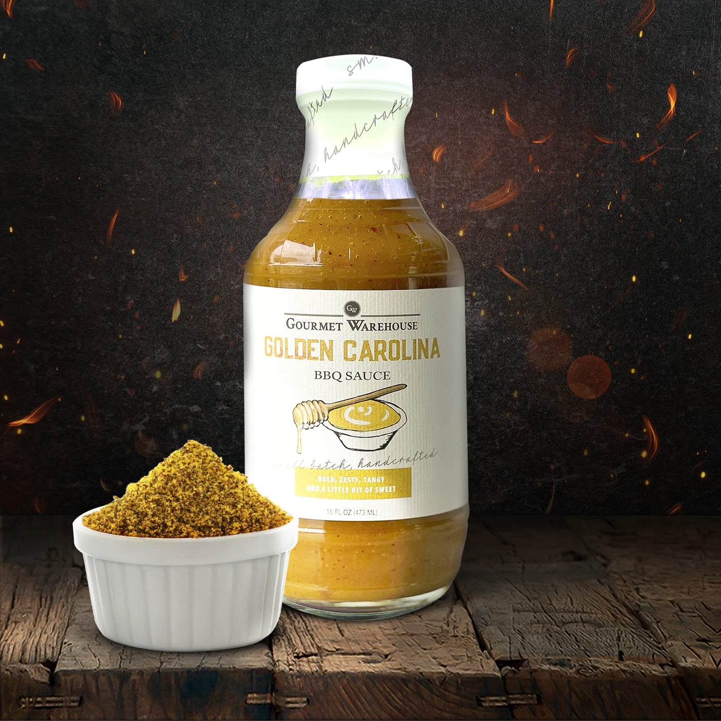 Gourmet Warehouse Sweet Heat and Golden Carolina BBQ Sauce, Premium Barbecue Sauces Handcrafted In Small Batches Gluten-Free, HFCS-Free, Delicious