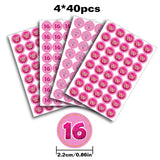 PHOHUI HAVE A NICE TIME Sweet 16 Round Candy Sticker - Happy Sweet 16th Birthday Party Favors Sticker Labels Fit Chocolate Candy ( 160 Pieces