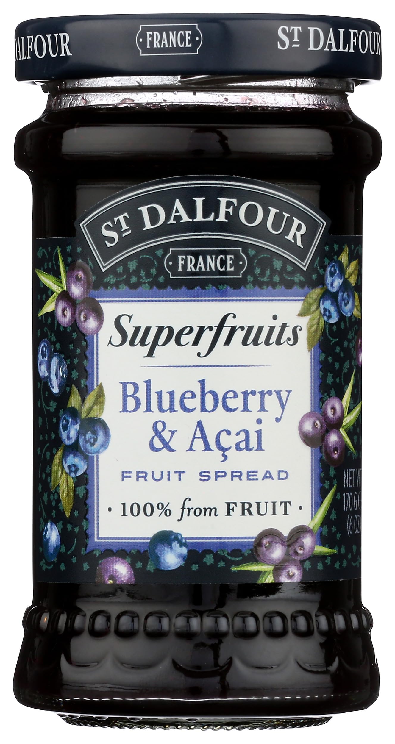 St Dalfour, Fruit Spread Superfruit Blueberry Acai, 6 Ounce
