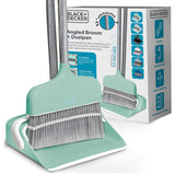 BLACK+DECKER Butler Broom & Dustpan Set - Short Handle, Stand-Up Design - Lightweight, Space-Saving Combo for Kitchen, Living Room, Bathroom, Lobby