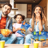 SaltMe! 4 flavor variety pack Potato Chips, 50% Low Salt, Kosher, Non-GMO, Better for You Chips, Original-BBQ-SC&Onion-Ched&Sour Cream 5 Ounces, Pack