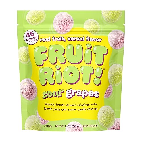 Fruit Riot Sour Candy Grapes, Made with Real Fruit, 8oz, Gluten-Free