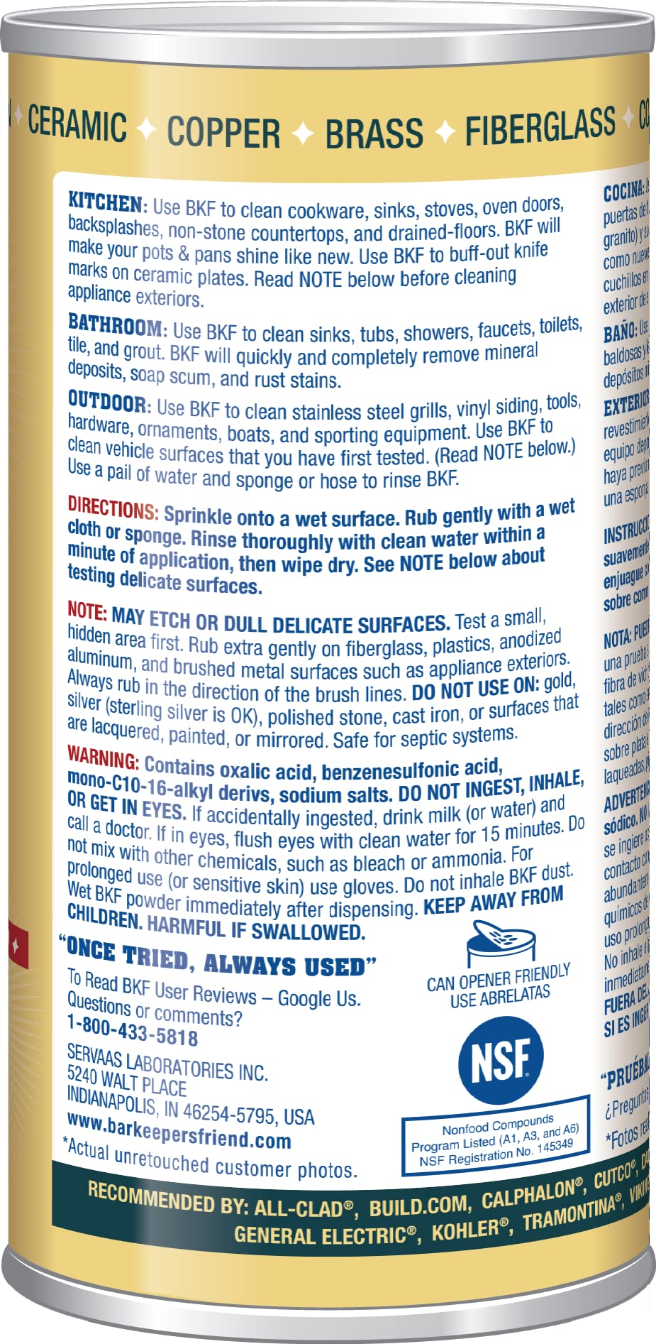 Bar Keepers Friend All-Purpose Cleaner & Polish 12 oz (Pack of 12)
