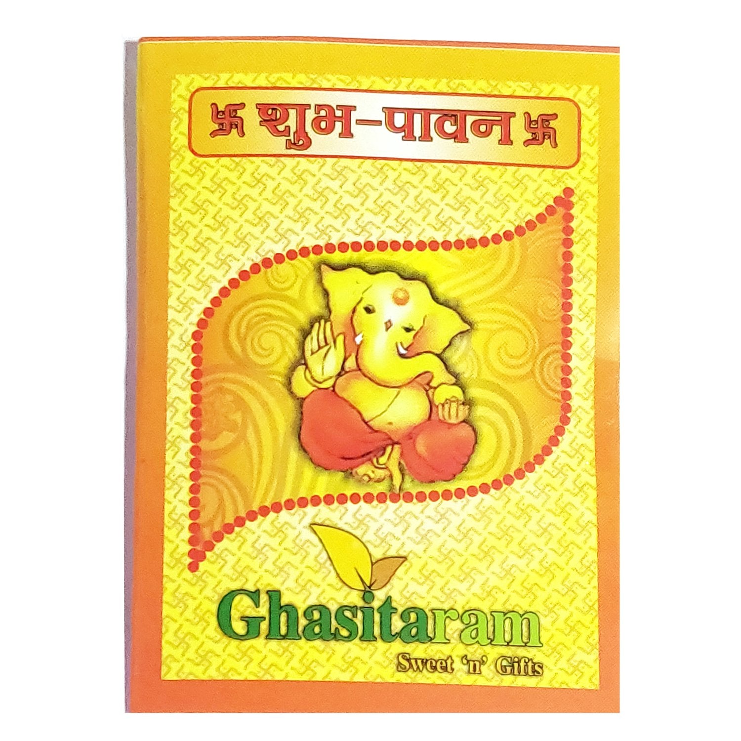 Ghasitaram Gifts Rakhi Gifts for Brothers Rakhi Chocolate Golden Crystal Stone Chocolate Thali with Pearl Rakhi