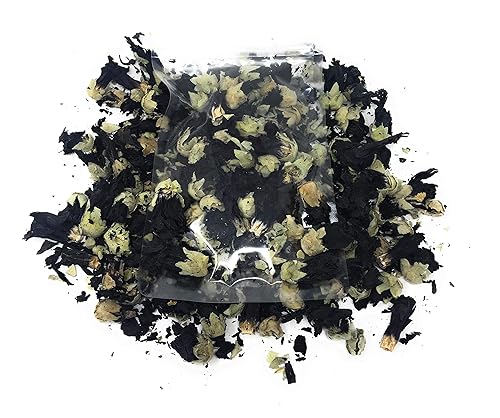 Black Mallow Flower Buds from Germany - Net Weight 0.52oz / 15g - Mesmerizing Black, Beautiful Eye-catcher for Herbal Infusion, Tea, Salads