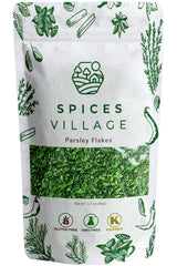 Spices Village Dried Parsley Flakes, Dry Parsley Seasonings, 1.7 Ounces, Kosher Certified, All Natural, Fresh, Gluten Free, Non GMO, Resealable Bulk