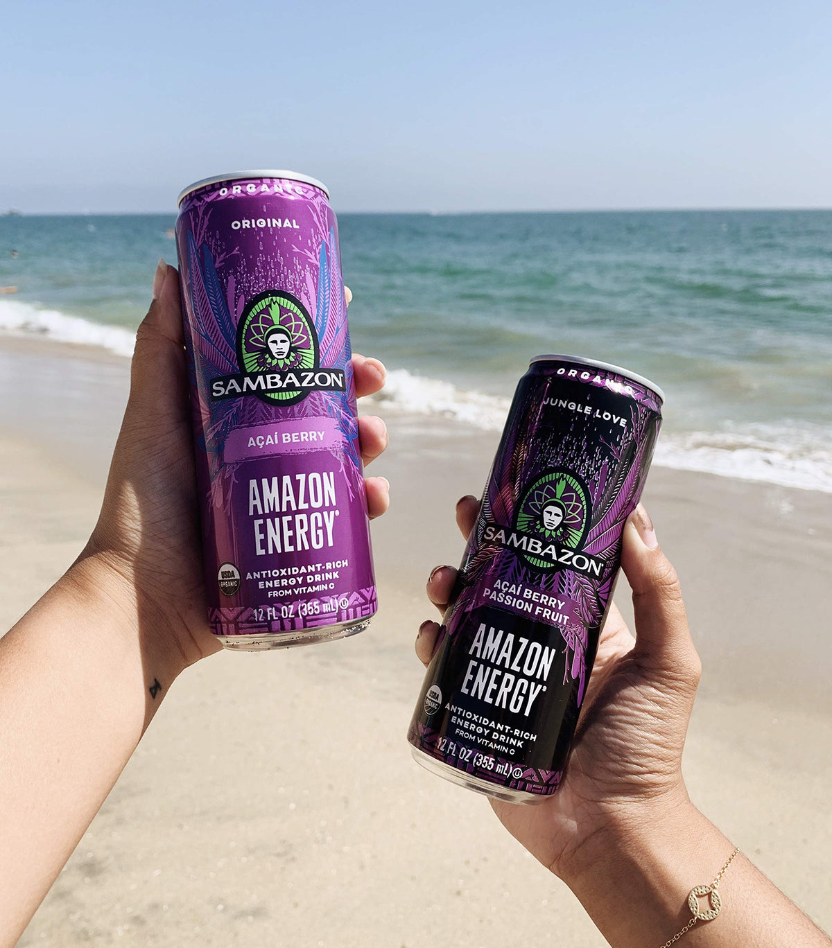Sambazon Organic Amazon Energy Drink, Jungle Love, Acai Berry and Passionfruit, 12 Ounce (Pack of 24)