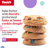 David's Cookies Preformed Frozen Cookie Dough - Candy, Ready-to-Bake Cookies, 80 Count