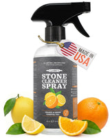 CLARK'S Stone & Quartz Cleaner Countertop with Microfiber Cloth, Citrus Scent - Granite Countertop Cleaner and Polish for Marble Cleaning - Clean