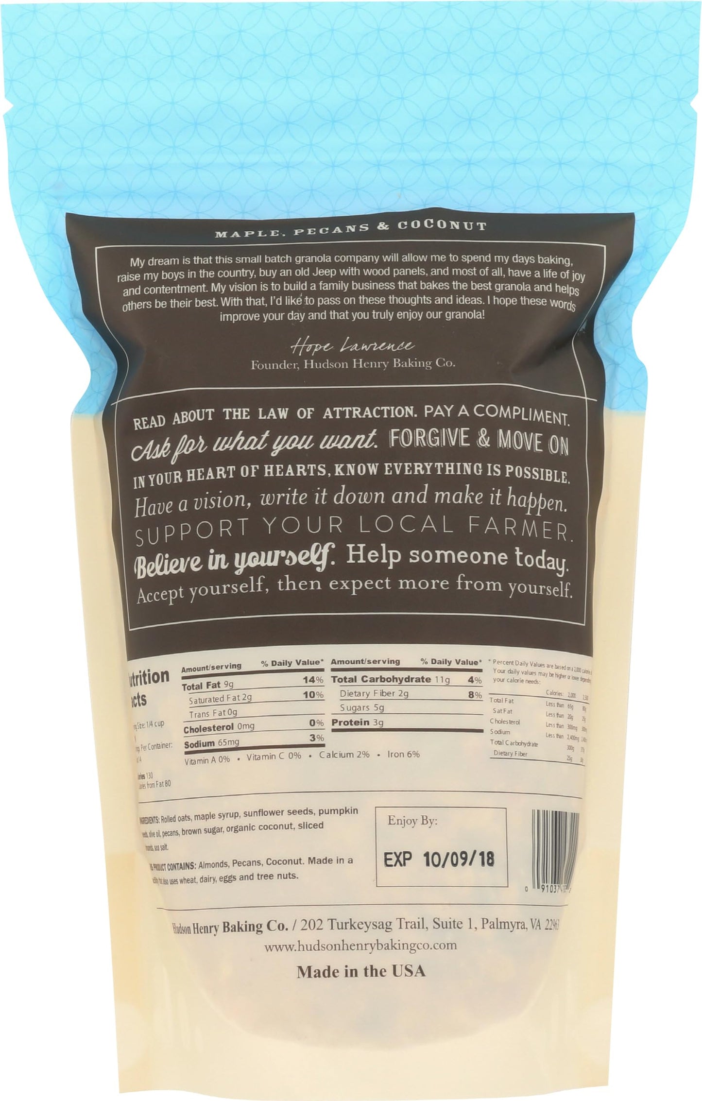 Hudson Henry Maple, Pecans & Coconut Granola, 12 OZ