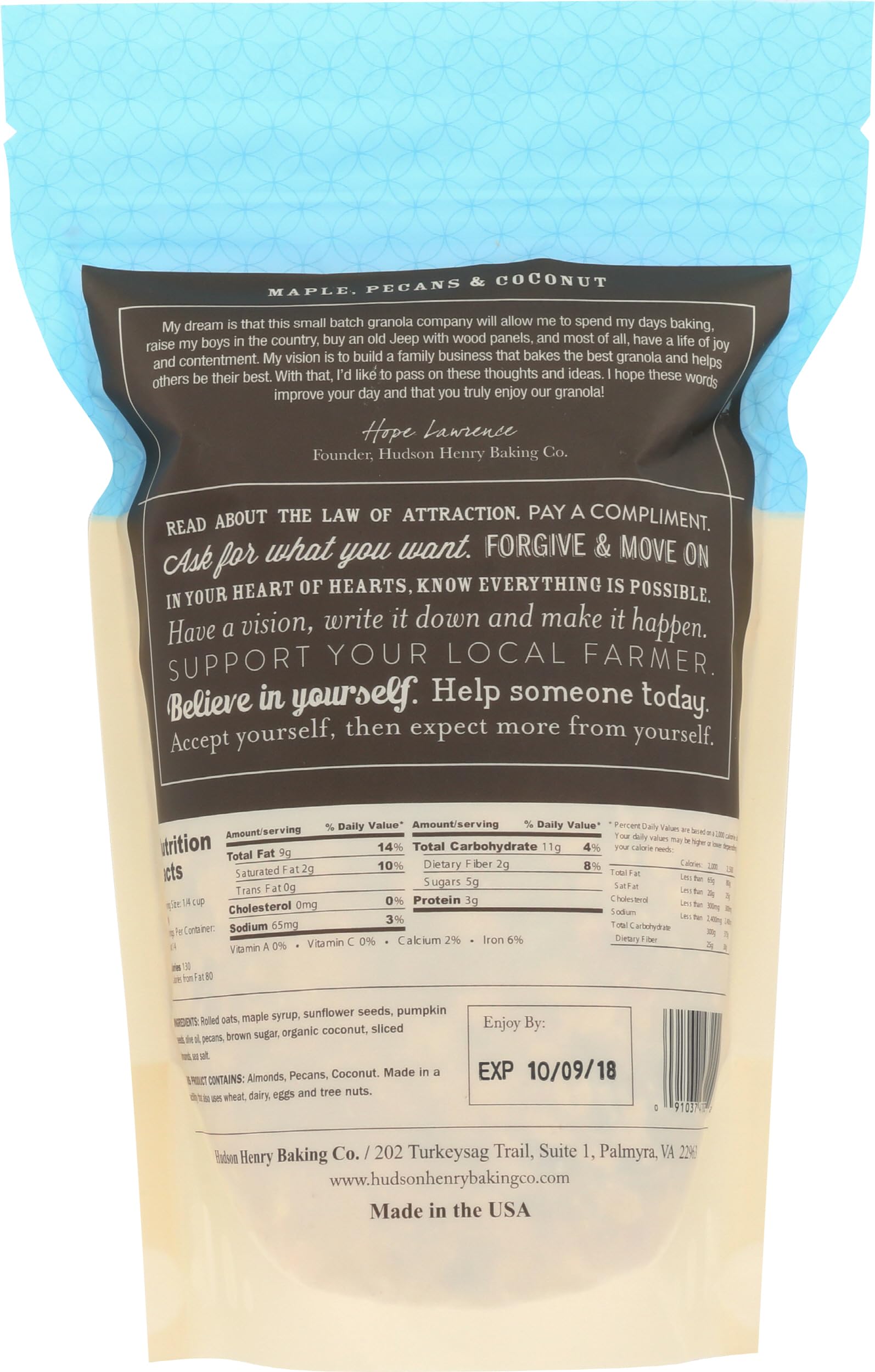 Hudson Henry Maple, Pecans & Coconut Granola, 12 OZ