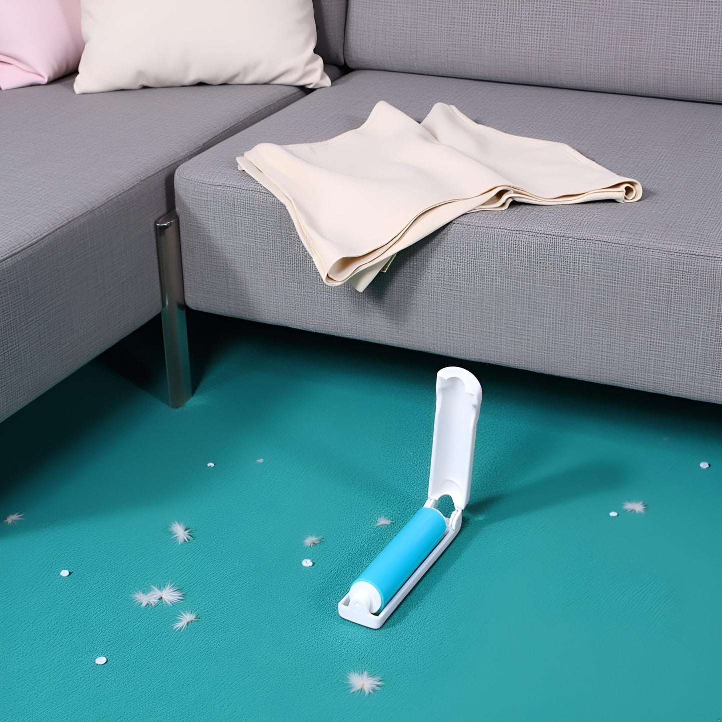 Calsgkspray Blue Lint Roller, Reusable Foldable Portable Sticky Remover for Couch, Clothes Furniture and Carpet, Dog Hair Remover Cat Hair, Animal