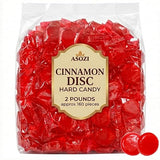 Cinnamon Discs Hard Candy 2 lb - Individually Wrapped Cinnamon Candy Old Fashioned Holiday Suckers - Spicy and Sweet Flavor - Perfect for Valentine's