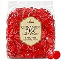 Cinnamon Discs Hard Candy 2 lb - Individually Wrapped Cinnamon Candy Old Fashioned Holiday Suckers - Spicy and Sweet Flavor - Perfect for Valentine's