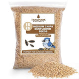 Trailmark Naturals 15 LB Medium Sunflower Chips, Shelled Seeds for Birds - Premium Wildlife & Bird Food - Grown in USA - Non-GMO - Medium Chip
