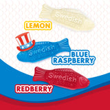 SWEDISH FISH Mini Red, White & Blue Soft & Chewy Gummy Candy, Bulk Candy, 1.8 lb