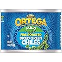 Ortega Fire Roasted Diced Green Chiles, Mild, 4 oz