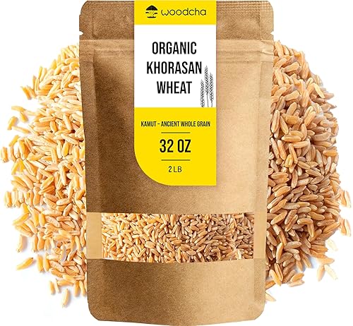 Organic Khorasan Wheat Berries (Kamut) 2LB Bulk - Ancient Whole Grain, High Protein & Fiber for Lasting Fullness, Meal Prep Friendly, Rice & Quinoa Alternative - Non-GMO Heirloom Grain, Stays Al Dente for Bowls, Salads & Baking