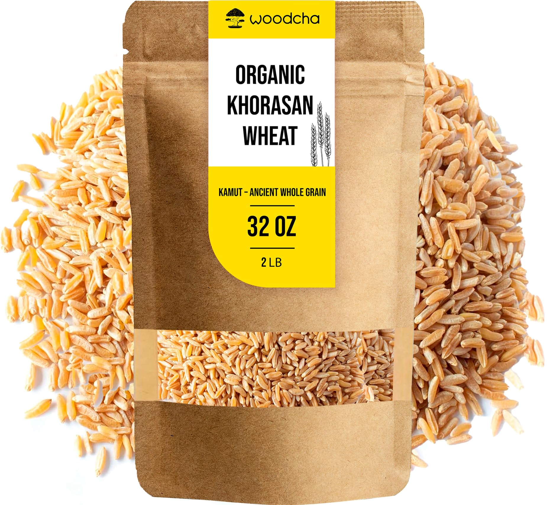 Organic Khorasan Wheat Berries (Kamut) 2LB Bulk - Ancient Whole Grain, High Protein & Fiber for Lasting Fullness, Meal Prep Friendly, Rice & Quinoa Alternative - Non-GMO Heirloom Grain, Stays Al Dente for Bowls, Salads & Baking