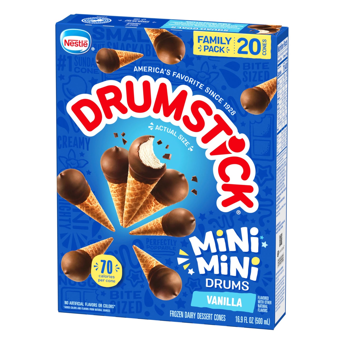 Drumstick Mini Drums Vanilla Sundae Cones, 20 Count