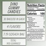 Dinosaur Gummies in Bulk - Assorted Gummy Candy - 13.5 lbs Total (30 Packs, 7.19 oz Each) - 900 Gummy Dinosaurs - Perfect for Dinosaur Party Favors