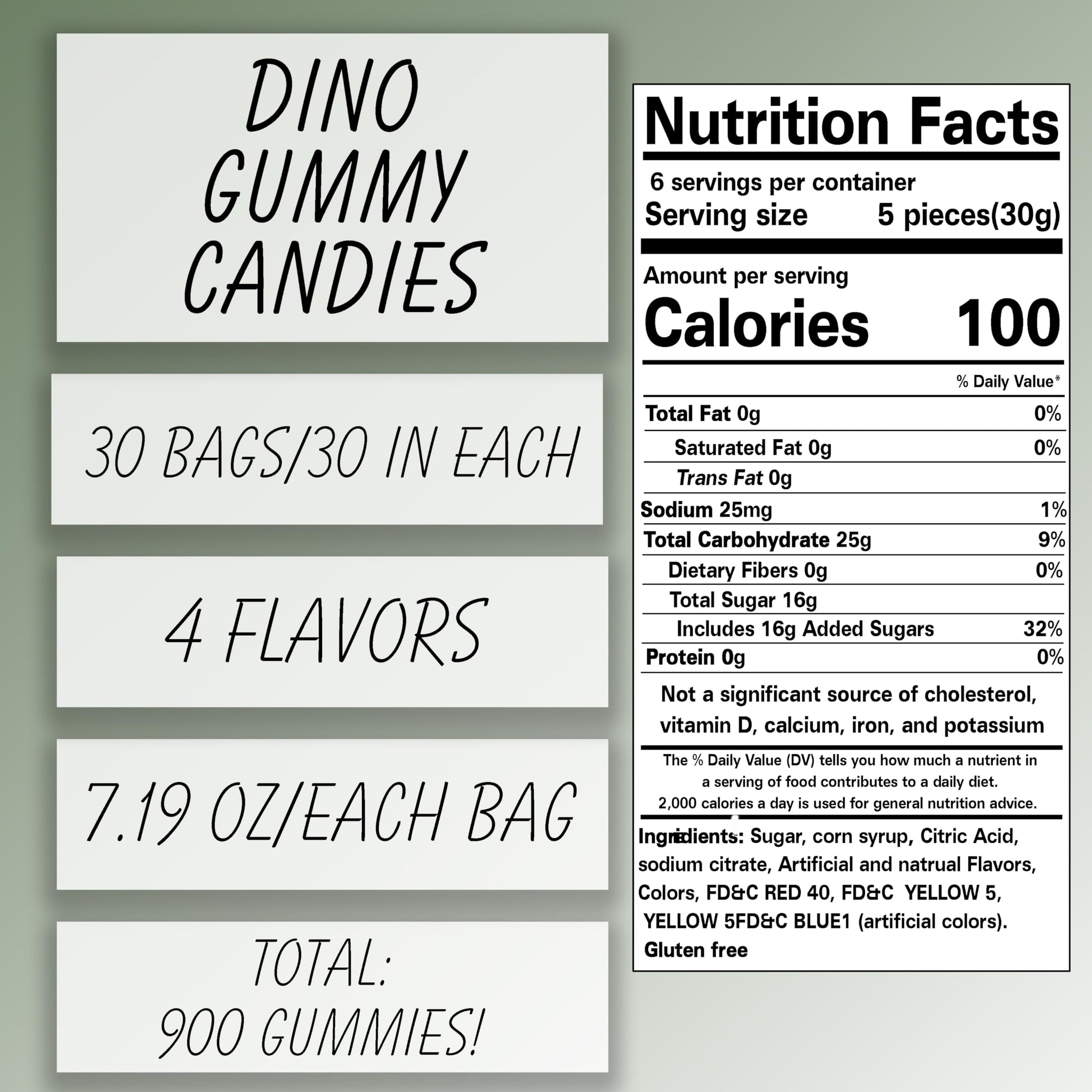 Dinosaur Gummies in Bulk - Assorted Gummy Candy - 13.5 lbs Total (30 Packs, 7.19 oz Each) - 900 Gummy Dinosaurs - Perfect for Dinosaur Party Favors