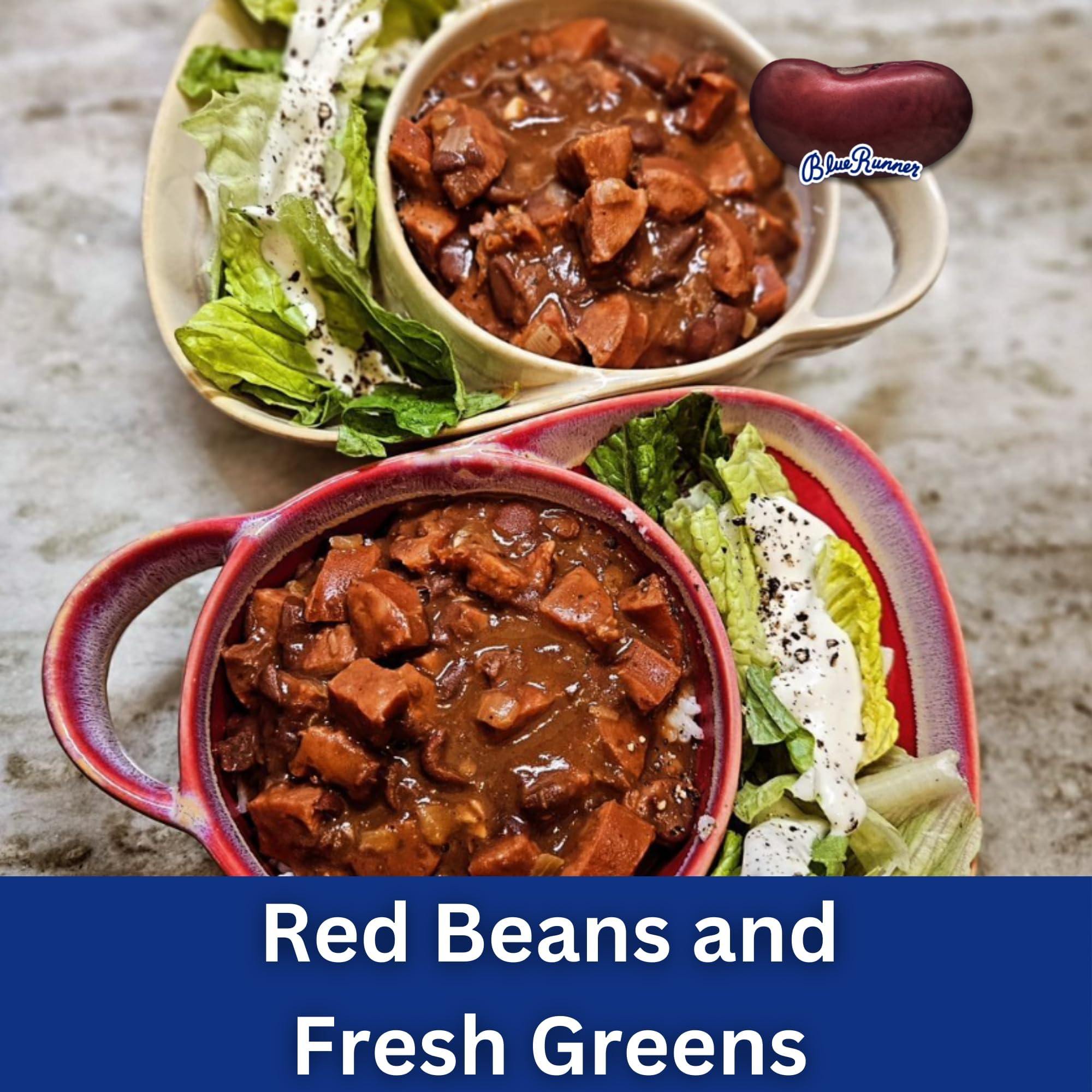 Blue Runner Creole Cream Style Red Beans 16 Oz (Pack Of 6) - New Orleans Best Authentic Red Beans - Slow Cooked to Perfection - A Southern Favorite