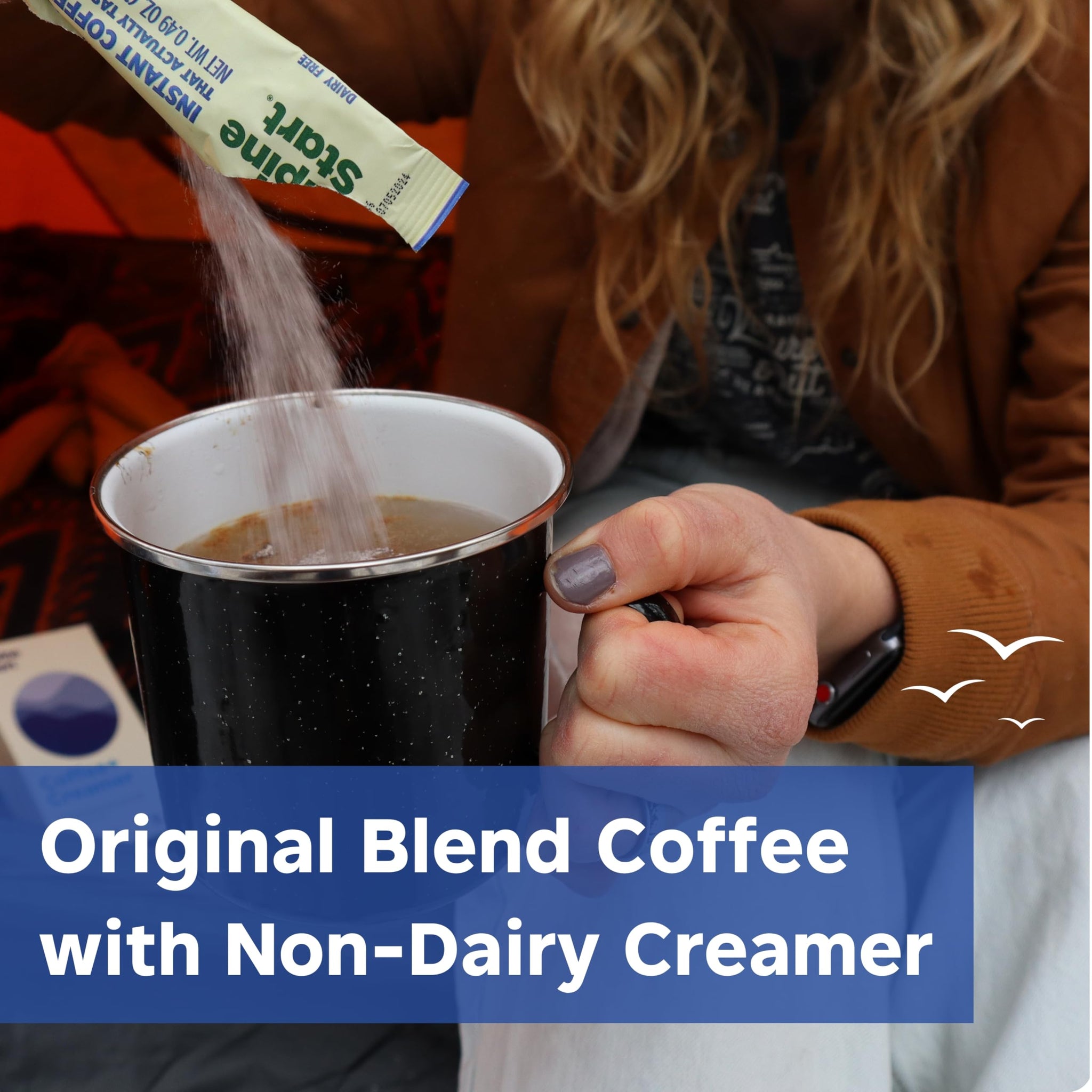 Alpine Start Premium Instant Coffee, Non-Dairy Coconut Creamer, 100% High Altitude Colombian Arabica Coffee, Non-GMO, Dairy Free, Soy Free, 5 Single