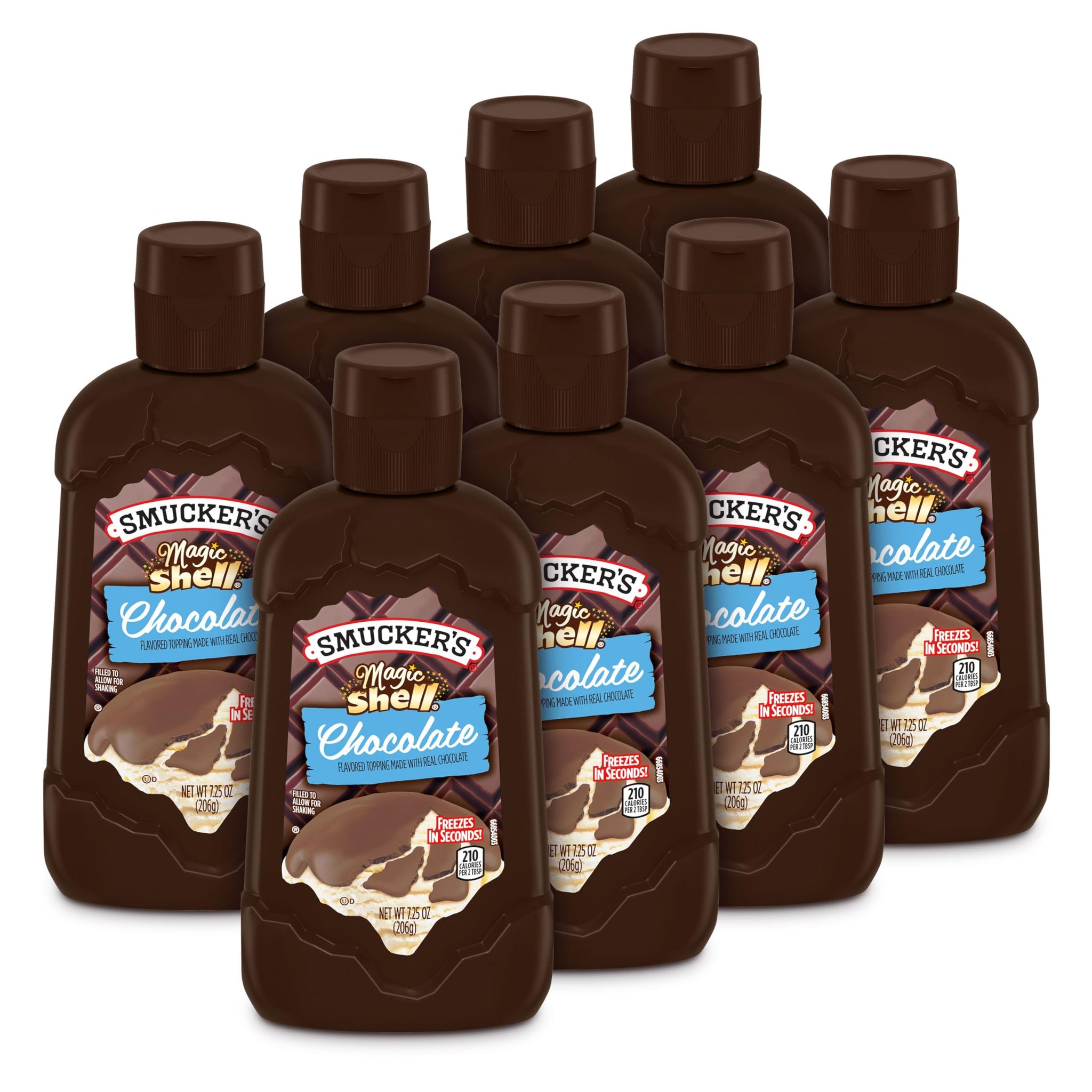 Smucker's Magic Shell Chocolate Flavored Topping, 7.25 oz Squeeze Bottle, 8 Count Case