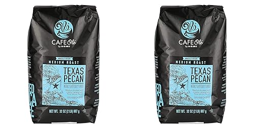 Cafe Ole Texas Pecan Medium Roast Whole Bean Coffee 32 oz Pack of 2