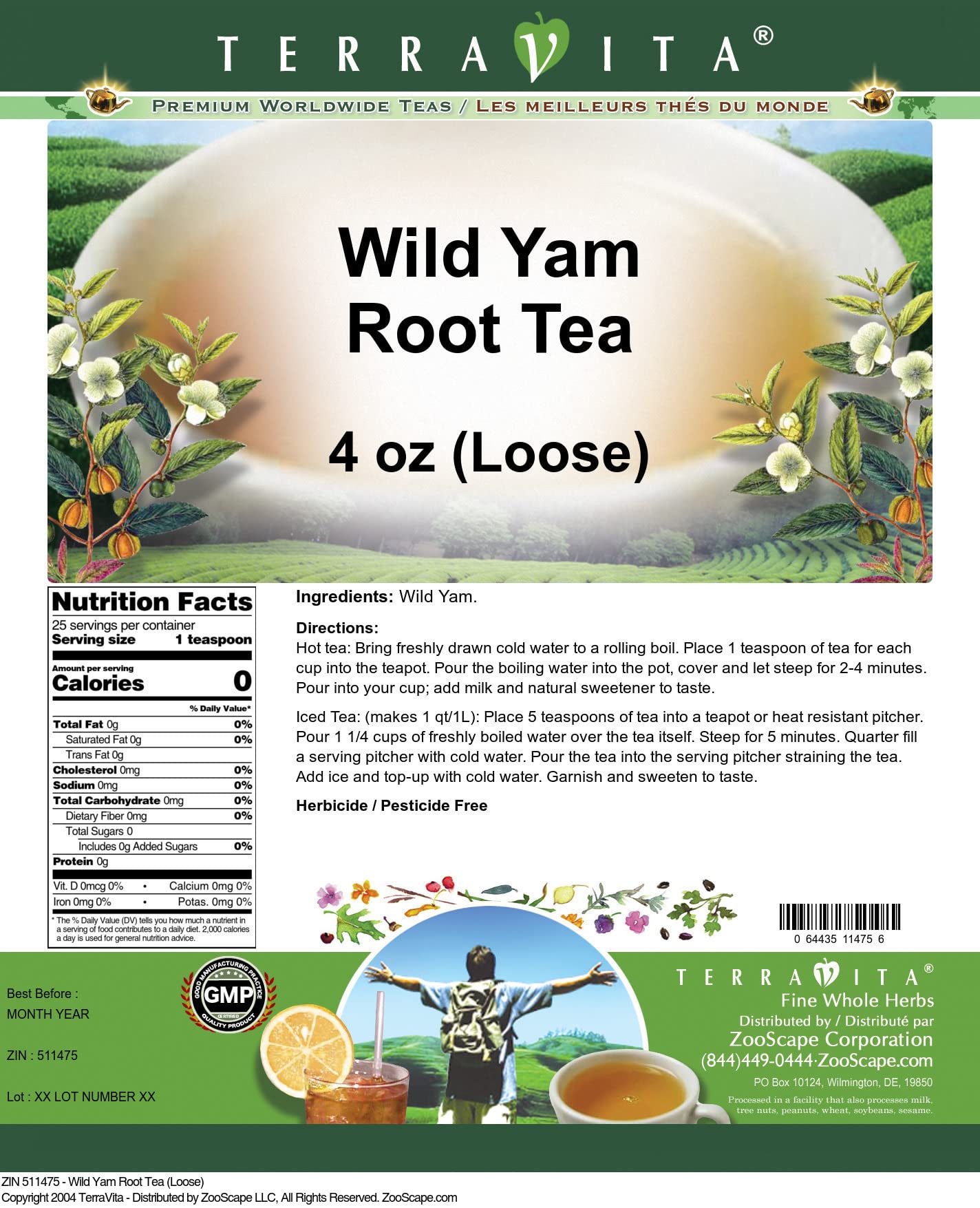 Wild Yam Root Tea (Loose) (4 oz, ZIN: 511475)