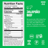Chomps Grass-Fed and Finished Jalapeño Beef Jerky Snack Sticks 10-Pack - Keto, Paleo, Whole30, 10g Lean Meat Protein, Gluten-Free, Zero Sugar Food