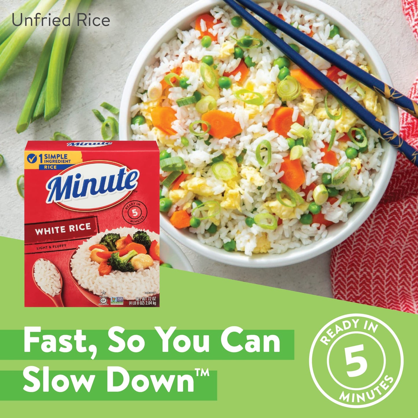 Minute Instant White Rice, 72-Ounce Box, Light and Fluffy, for Quick Dinner Meals
