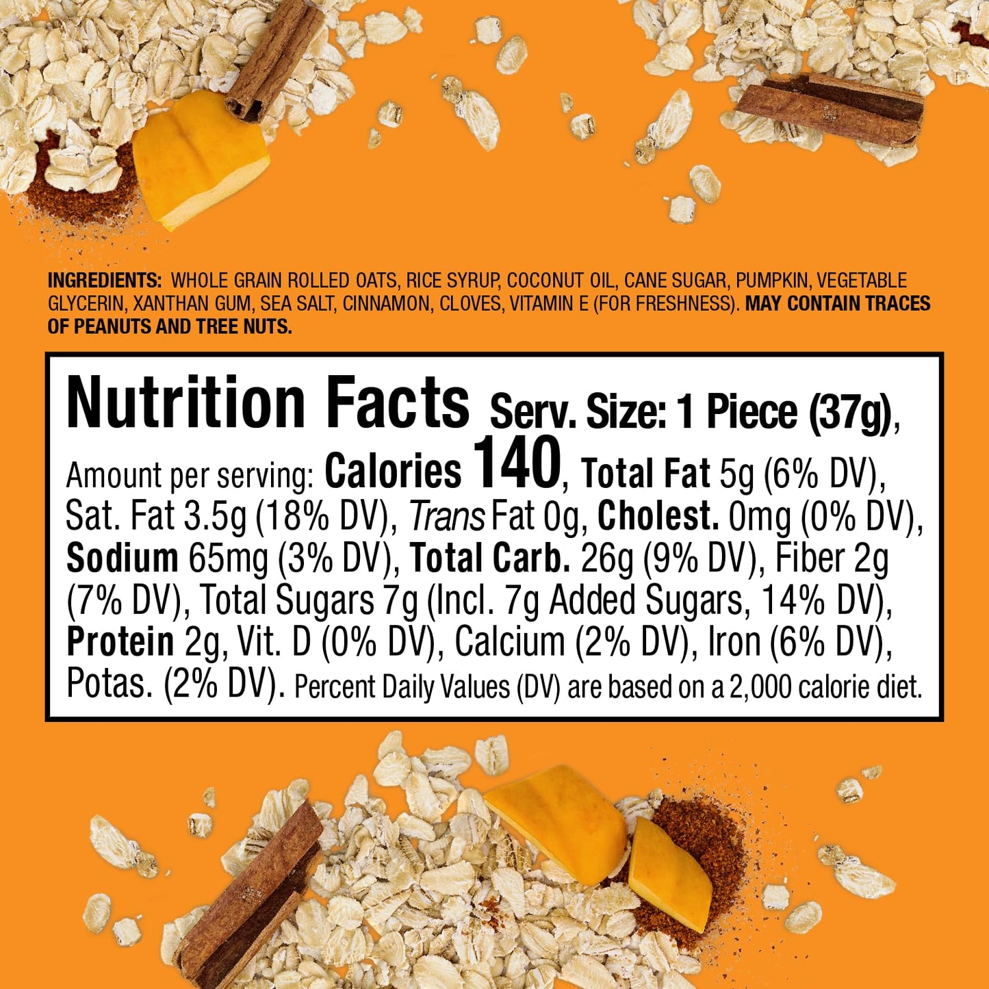 Bobo's Pumpkin Spice Oat Bite, 30 Pack (1.3 oz Each), Healthy Gluten-Free Snack