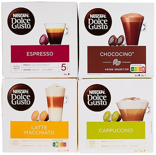 Nescafe Dolce Gusto 4 Flavour Variety Pack (64 Capsules) Boxed