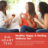 Big Heart Tea Co. Tea Bags - Fiery Masala Chai - Certified Organic, Ayurvedic Herbal Decaf Tea with Small Batch Ground Sweet Herbs and Spices