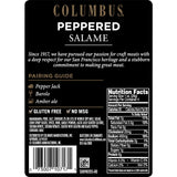 COLUMBUS Salami Sliced and Peppered, Italian, Authentic Flavor For Charcuterie Boards, Sandwiches, and Lunch Meat Deli, 4 oz