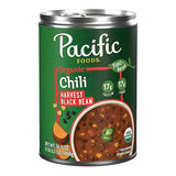 Pacific Foods Organic Harvest Black Bean Chili, Plant Based, 16.5 oz Can