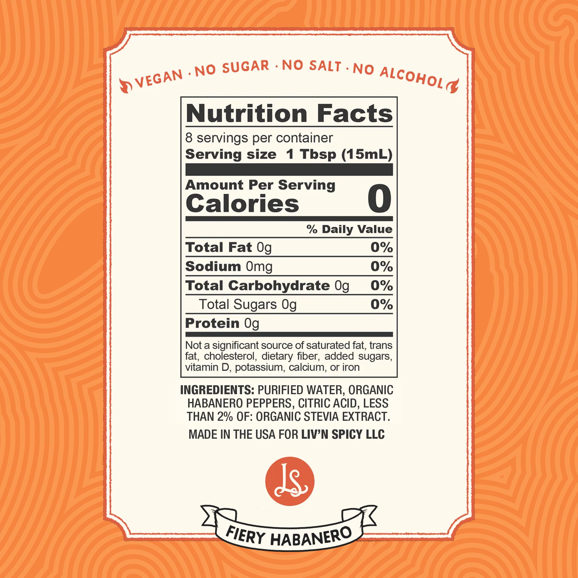 Liv’n Spicy | Fiery Habanero Elixir | Zero Calorie Cocktail Mixer | Vegan | Sugar-Free | Organic Habanero Infusion | Guilt-Free Flavor | Drink