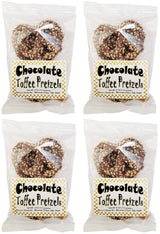 Stephanie Made In USA Pack of 4 Milk Chocolate Toffee Covered Christmas Pretzels (1lb total) 4 Ounces