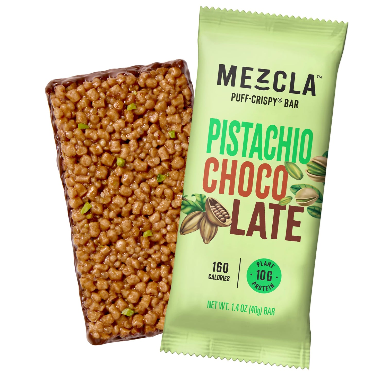Mezcla Puff Crispy Protein Bars, Gluten Free & Vegan Protein Bars, 10g Protein, Alt for Crispy Rice Treat, Granola Bars & Breakfast Bars, Healthy