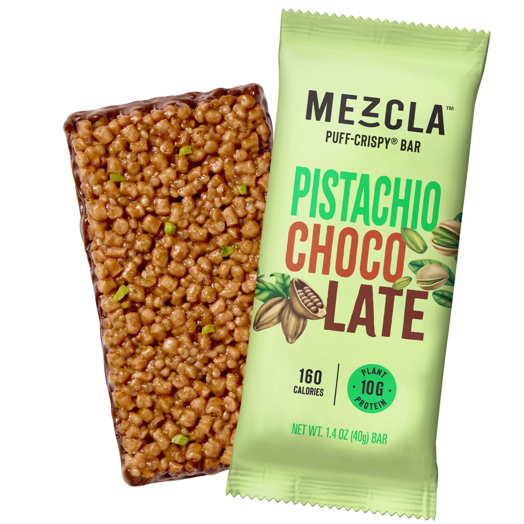 Mezcla Puff Crispy Protein Bars, Gluten Free & Vegan Protein Bars, 10g Protein, Alt for Crispy Rice Treat, Granola Bars & Breakfast Bars, Healthy