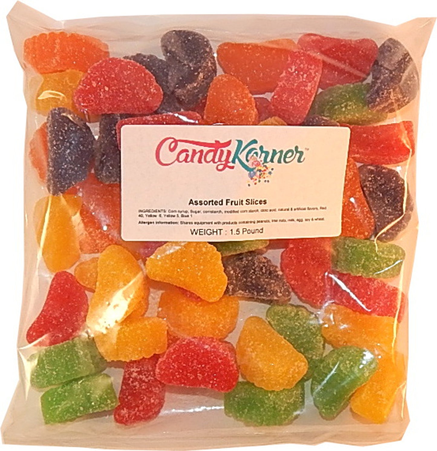 Sunrise Assorted Fruit Slices 1 Pound ( 16 OZ ) By Candy Korner