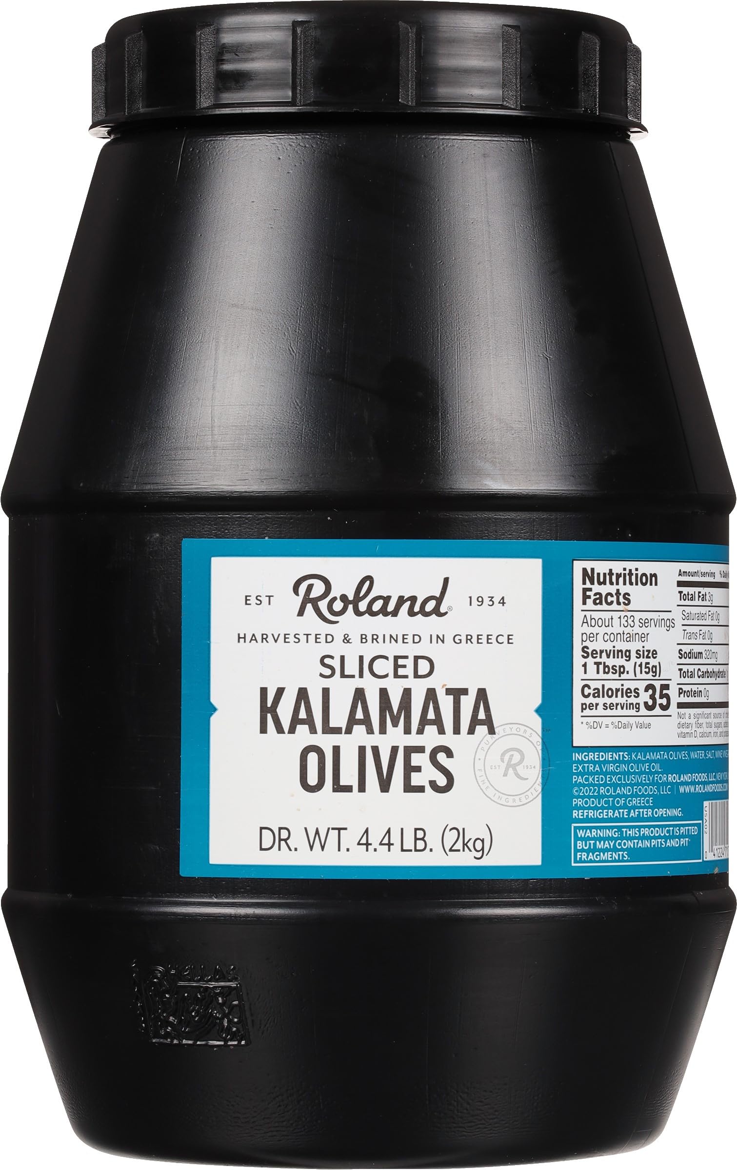 Roland Foods Sliced Kalamata Olives From Greece, Specialty Imported Food, 4.4 Pound, Pack of 1