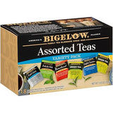 Bigelow Tea Assorted Black Tea and Green Teas Variety Pack, Caffeinated Tea with Black and Green Tea Varieties, 18 Count Box (Pack of 6), 108 Total