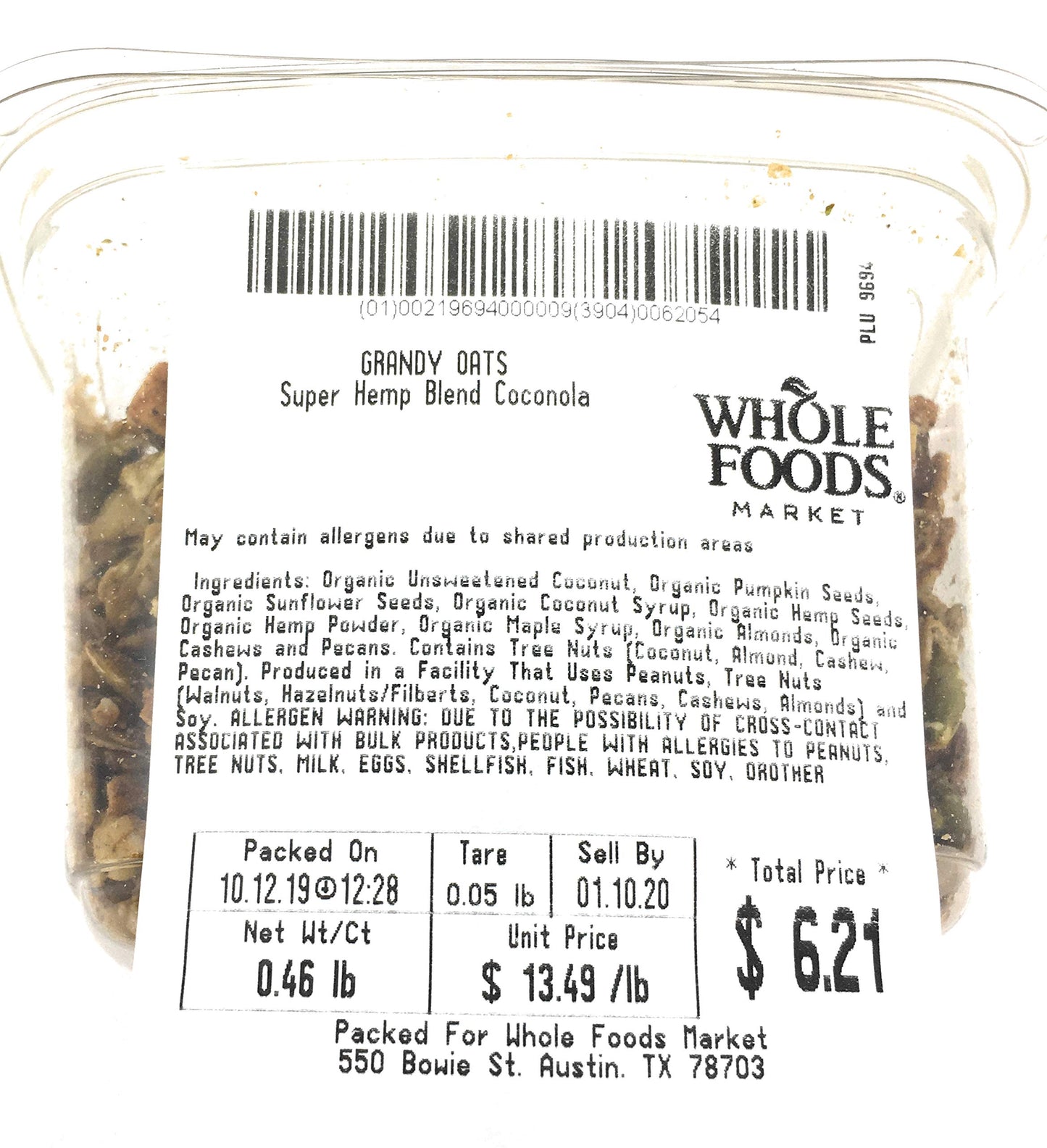 GRANDY OATS Organic Super Hemp Blend Coconola