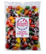 Assorted Hard Candy Fruit Barrels - 1 lb Bulk Individually Wrapped Orange, Cherry, Apple, Lemon, Grape Fresh and Sweet